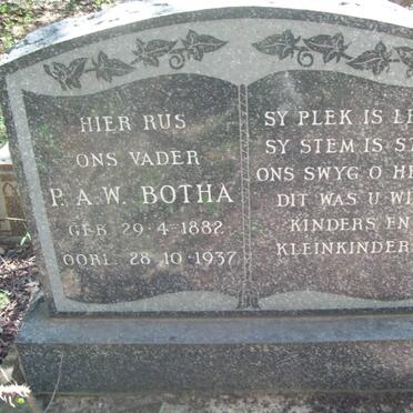 BOTHA P.A.W. 1882-1937
