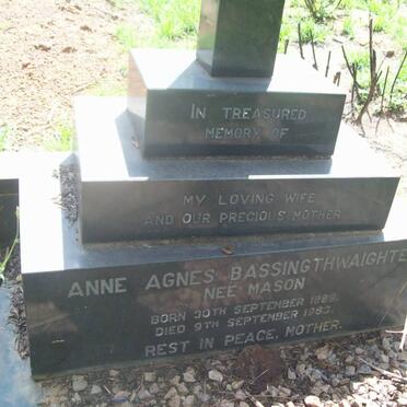 BASSIGTHWAIGHTE Anne Agnes nee MASON 1889-196?