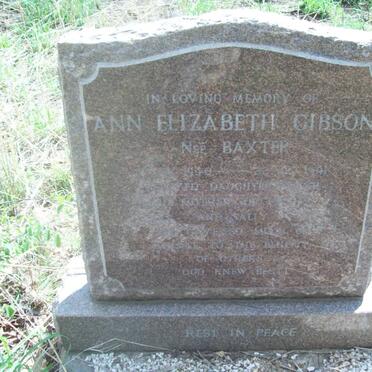 GIBSON Ann Elizabeth nee BAXTER