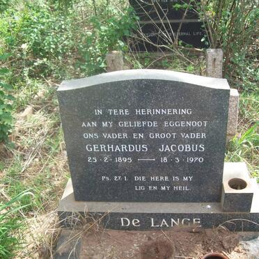 LANGE Gerhardus Jacobus, de 1895-1970