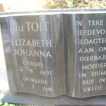 TOIT Elizabeth Johanna, du 1907-1991