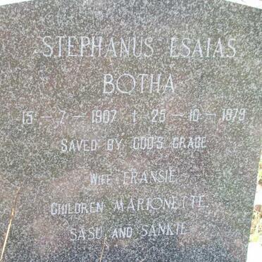 BOTHA Stephanus Esaias 1907-1979