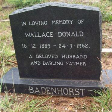 BADENHORST Donald Wallace 1885-1962
