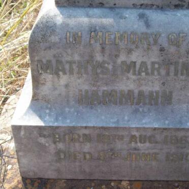 HAMMANN Mathys Marthinus 1862-1910