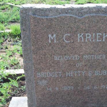 KRIEK M.C. 1889-1975