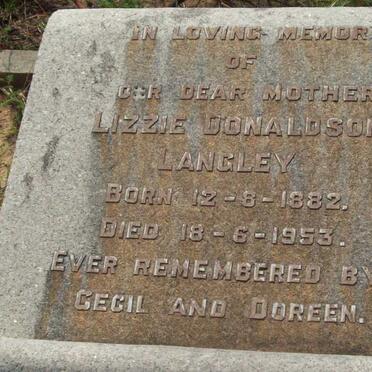 LANGLEY Lizzie Donaldson 1882-1953