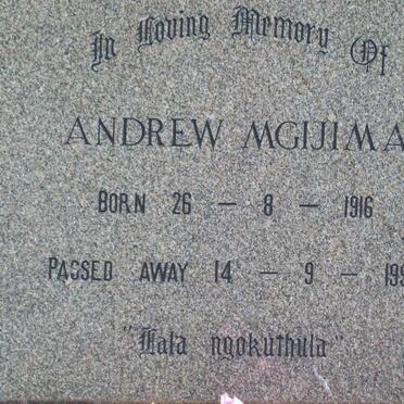 MGIJIMA Andrew 1916-1990