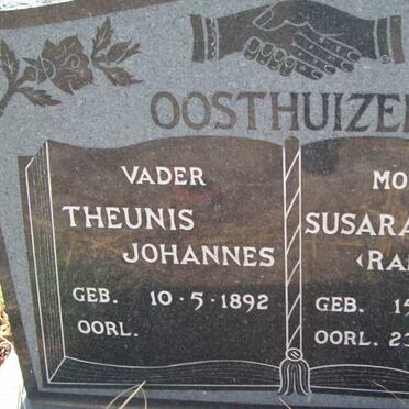OOSTHUIZEN Theunis Johannes 1892-? &amp; Susara Maria RADLEY 1900-1977