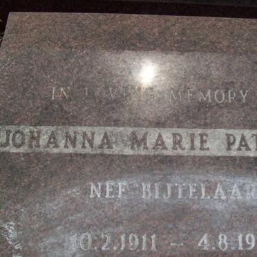 PATERSON Johanna Marie nee BIJTELAAR 1911-1993