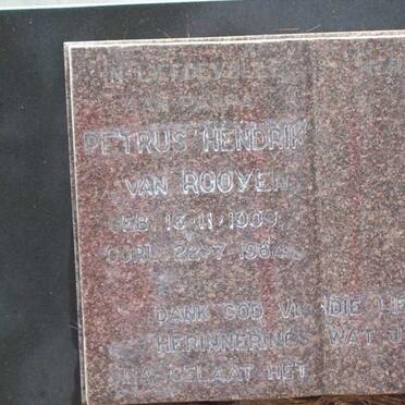 ROOYEN Petrus Hendrik, van 1909-1964