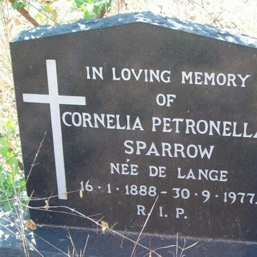 SPARROW Cornelia Petronella nee DE LANGE 1888-1977