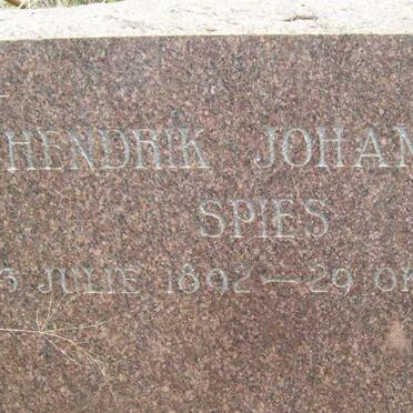 SPIES Hendrik Johannes 1902-1967