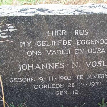 VOSLOO Johannes N. 1902-1971