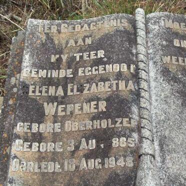 WEPENER Elena Elizabetha nee OBERHOLZER 1885-1948