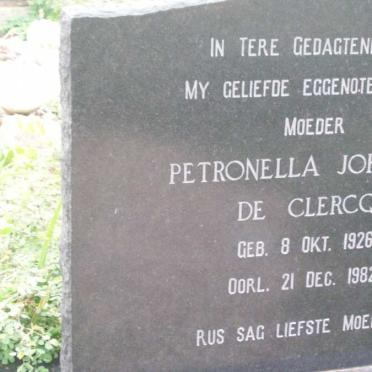CLERCQ Petronella Johanna, de 1926-1982