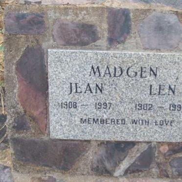 MADGEN Len 1902-1990 &amp; Jean 1908-1997