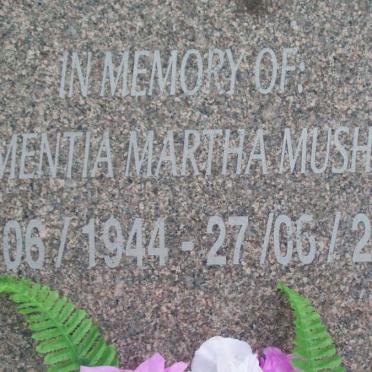 MUSHAYA Clementia Martha 1944-2008