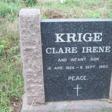 KRIGE Clare Irene 1921-1960 :: KRIGE Son 1960