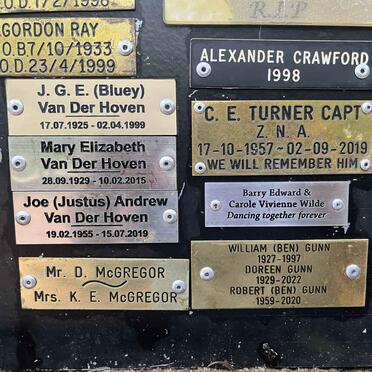 RAY :: VAN DER HOVEN :: MCGREGOR :: CRAWFORD :: TURNER :: WILDE :: GUNN