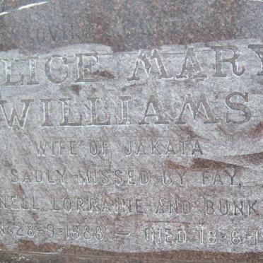 WILLIAMS Alice Mary 1888-1938