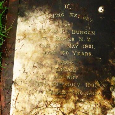 DUNCAN Frank R. -1901 & Grace -1901