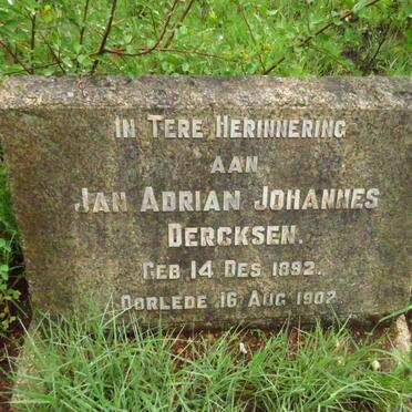 DERKSEN Jan Adrian Johannes 1892-1902
