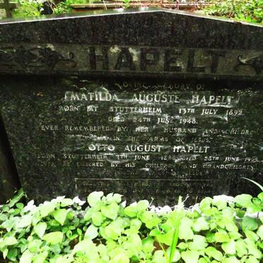 HAPELT Otto August 1886-1965 & Matilda Auguste 1892-1948