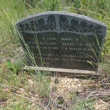 HUTCHINSON Dennis Bellamy 1943-1978 &amp; Diana Isabella 1949-1978