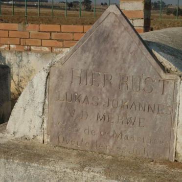 MERWE Lukas Johannes, v.d. 184?-1905
