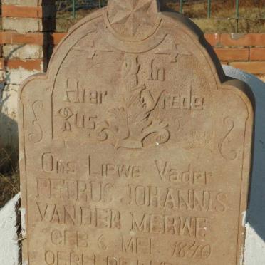 MERWE Petrus Johannis, van der 1840-1895