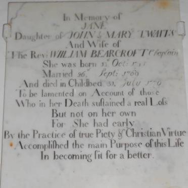 BEARCROFT Jane 17??-1770